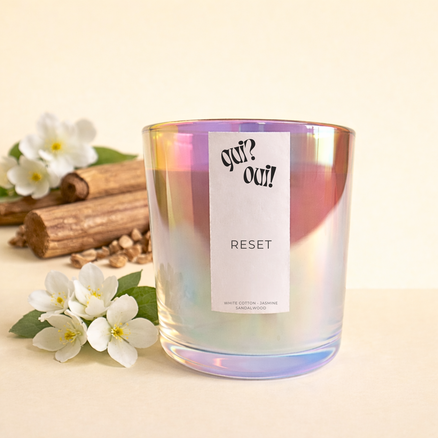 RESET | cotton, jasmine, sandalwood coconut wax hand poured candle