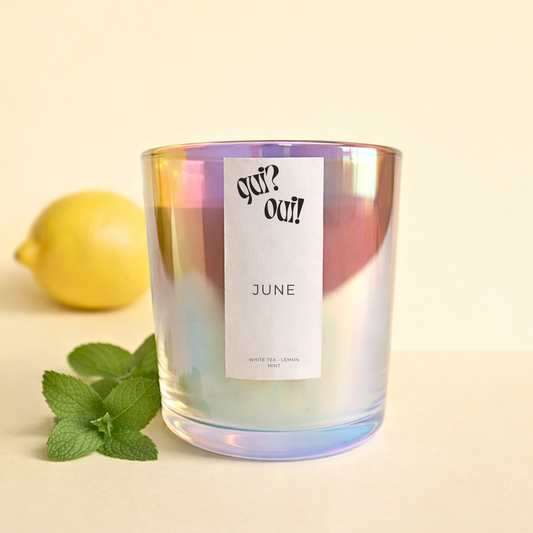 JUNE | white tea, mint, lemon coconut wax hand poured candle